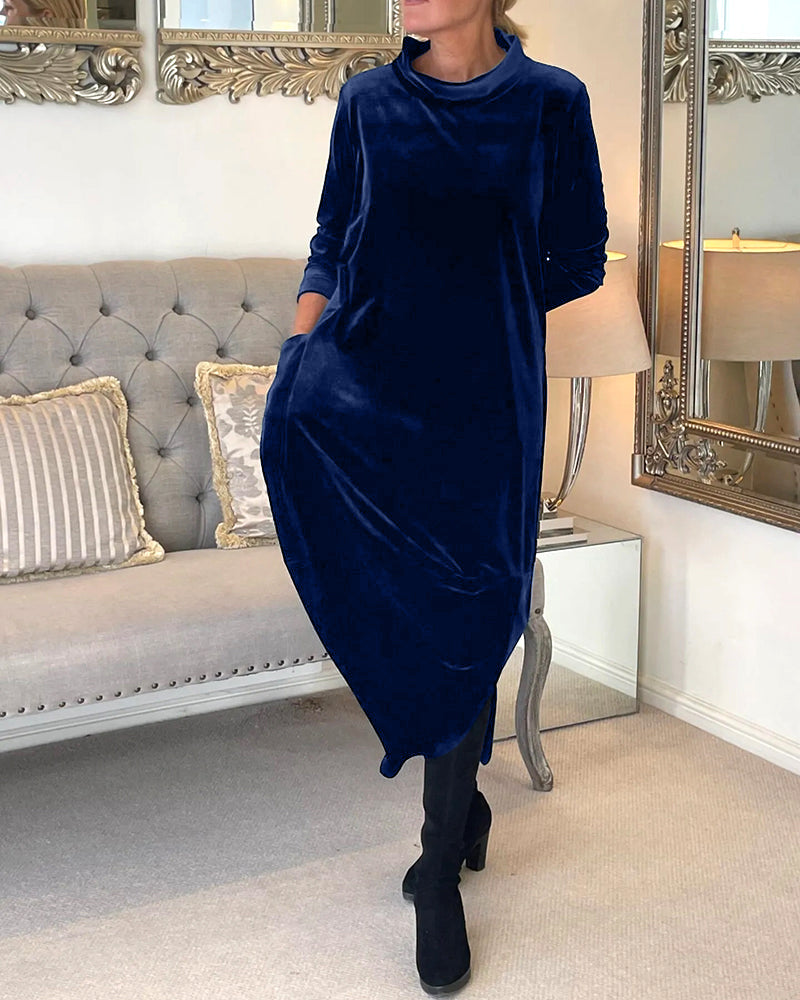 Rosie - Stylish velvet dress with pockets