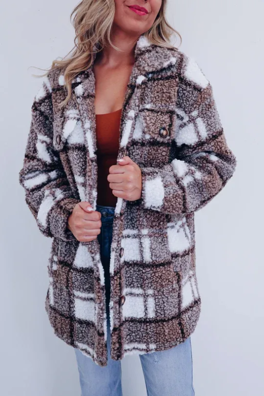 Giovana™ Polar Fleece Plaid Jacket