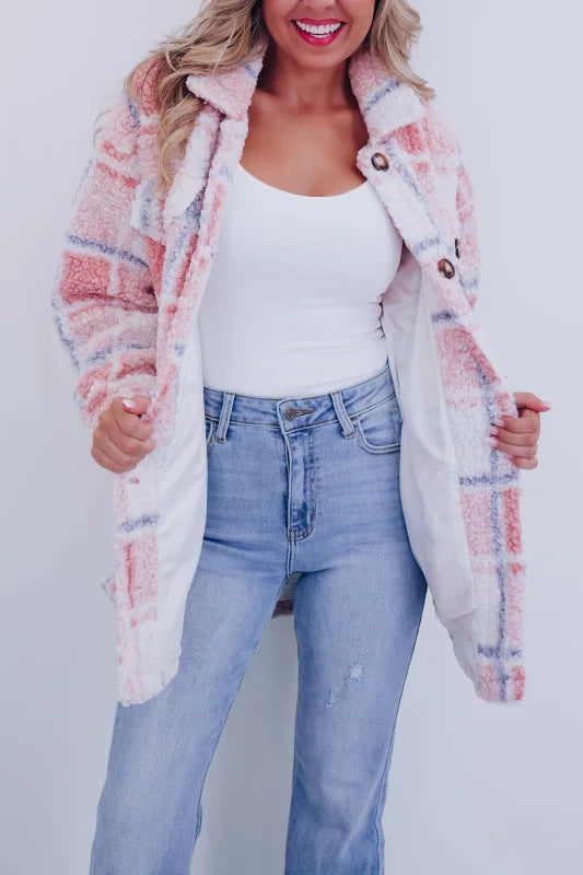 Giovana™ Polar Fleece Plaid Jacket