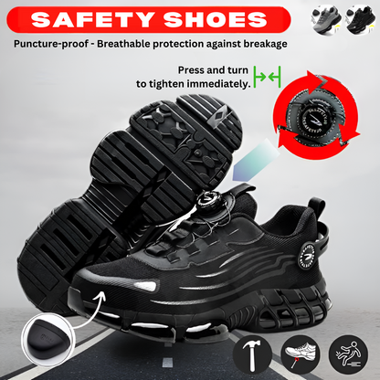 Henner Z90 Ultra-Light, Wear-Resistant Safety Shoes with Steel Toe-Ratchet Buckle