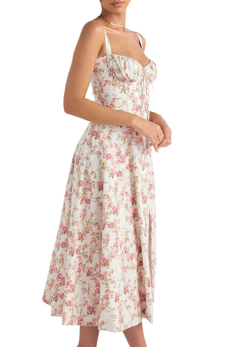 Alya | Floral Bustier Dress with Waist Shaping