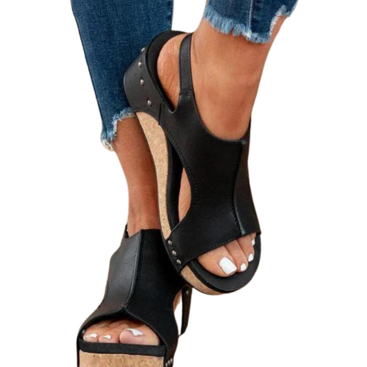 Zenova®  - Mid-Heel Wedge Sandals