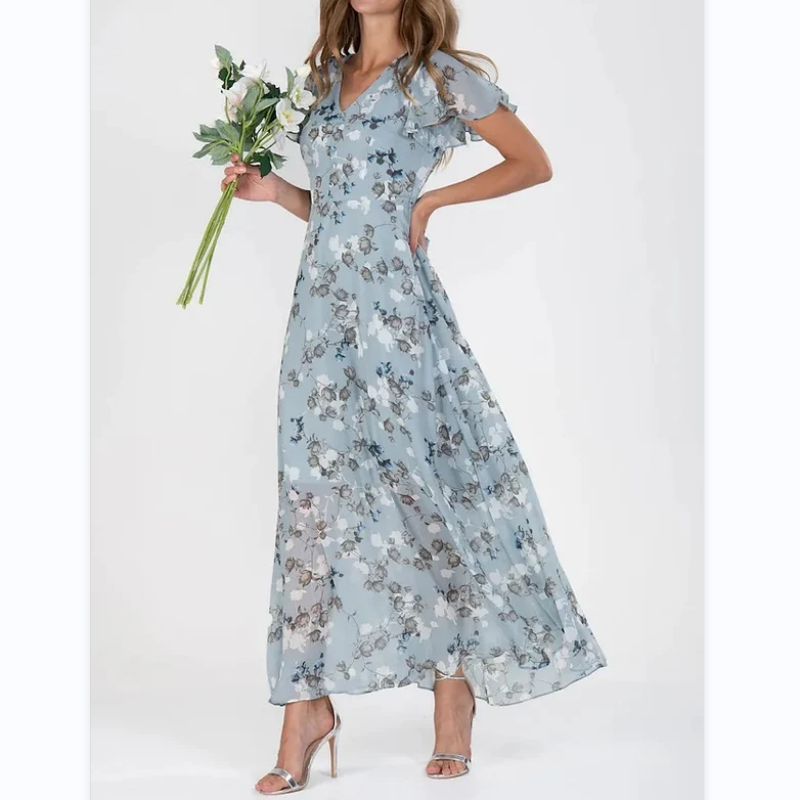 Hailey - Dress with short sleeves and floral print